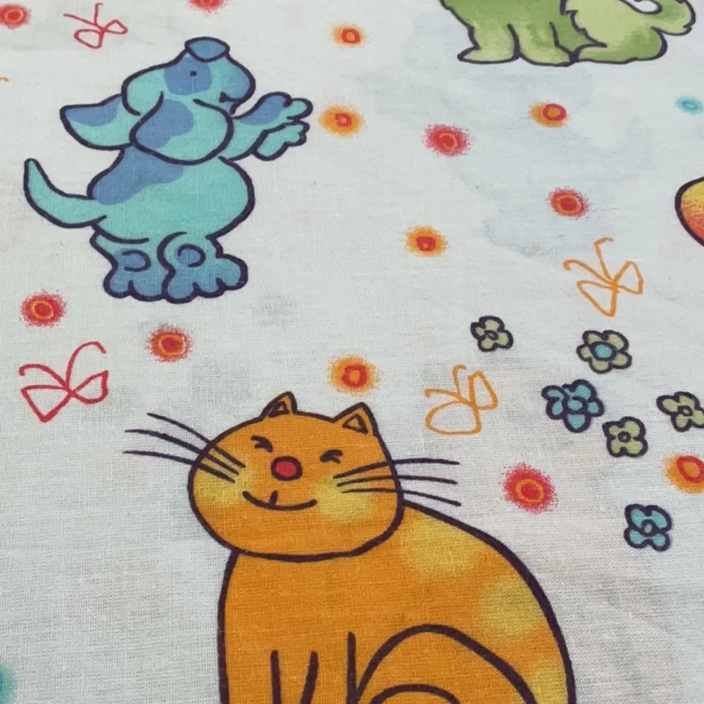 Cats and dogs shower curtain. Cotton poly blend.